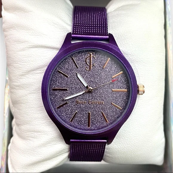 NWT & Box Black Label Juicy Couture Purple Glitter Face  display picture 2